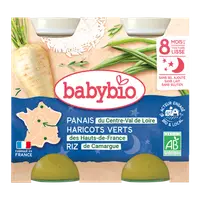 Piure de pastranac, fasole verde si orez Bio, 2 x 200g, BabyBio