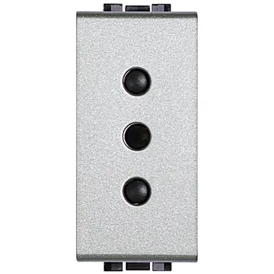 Priza 2p+T 10A standard italian Bticino Living Light NT4113, argintiu