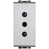 Priza 2p+T 10A standard italian Bticino Living Light NT4113, argintiu