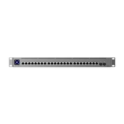 Switch rackabil Ubiquiti UniFi USW-Pro-XG-24-PoE, 24 porturi PoE+++, 2x SFP, 25G, 460 Gbps, 720 W, Etherlighting, Layer 3, cu management