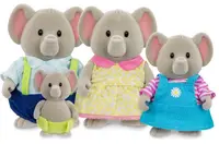 Set figurine Battat Li'L Woodzeez - Elephant Family, 4 bucăți