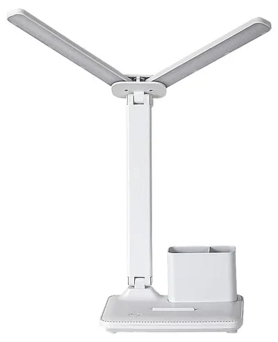 Lampă de birou Rabalux - Elumo, 74032, LED, 5W, dimmerabilă, cu suport pentru telefon și organizator, albă