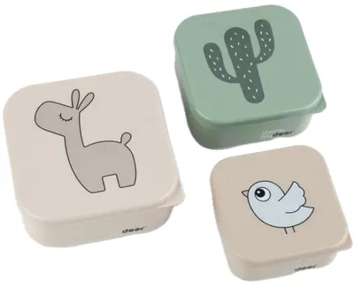 Set de cutii pentru mâncare Done by Deer - Lalee, sand mix, 3 buc