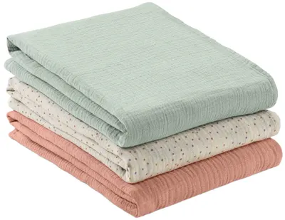 Set de scutece din muselină Hauck - Cuddle N Clean, 80 x 80 cm, 3 buc..
