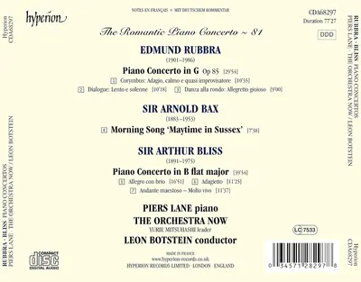 Rubbra / Bliss: Piano Concertos