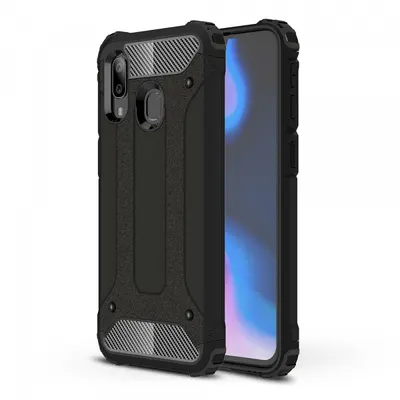 Husa pentru Samsung Galaxy A40 A405, Techsuit, Hybrid Armor, Neagra
