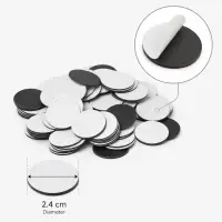 Buline magnetice rotunde cu adeziv (100 buc) - 2.4cm