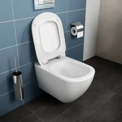 Set vas wc suspendat, cu capac softclose slim, alb, Ideal Standard Aquablade