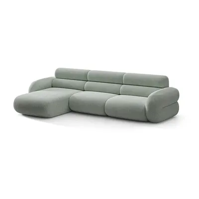 Colțar albastru cu tapițerie din chenille (cu colț pe partea stângă/cu șezlong) Neo – Micadoni