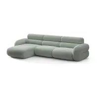 Colțar albastru cu tapițerie din chenille (cu colț pe partea stângă/cu șezlong) Neo – Micadoni