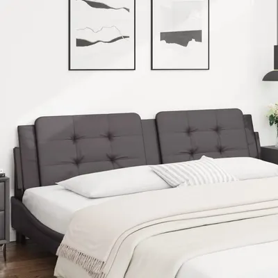 vidaXL Pernă pentru tăblie pat, Zadar, gri, 200 cm, piele artificială