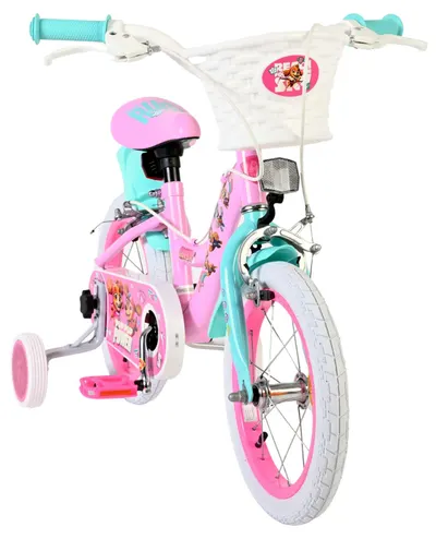 Bicicletă pentru copii cu roți ajutătoare E&L cycles - Paw Patrol, 14'', roz