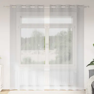 vidaXL Cortină din Voile 2 buc. Gri deschis 245 x 140 cm Poliester