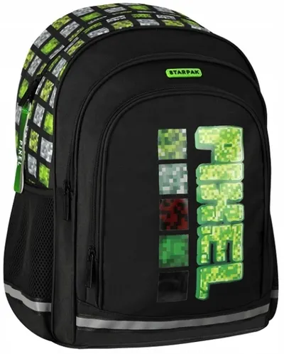 Ghiozdan școlar Starpak - Pixel Green