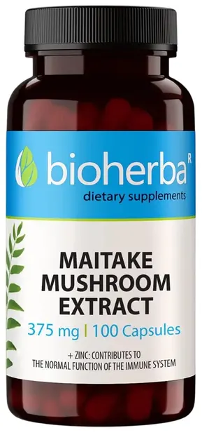 Maitake Mushroom Extract, 375 mg, 100 capsule, Bioherba