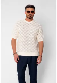 Tricou tricotat Beige 22019 - Bej