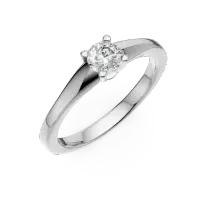 Inel de logodna din aur alb cu un diamant solitaire de 0.19ct