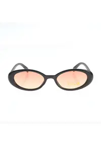 Ochelari de soare ovali retro cu rama neagra lucioasa