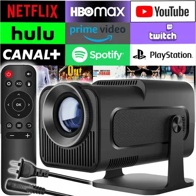 Videoproiector portabil , 250ANSI, Android 11, Wi-Fi 6, BT 5.0, rezolutie 1280X720p HD, suport 4K, conexiune HDMI, USB si Mirroring Android IOS