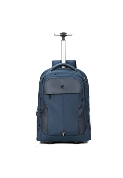 Rucsac-troler cu segmente din piele ecologica - Albastru