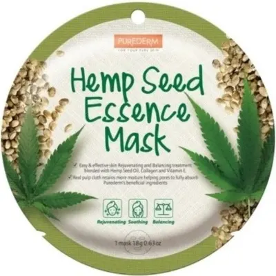 Purederm Mască de folie cu semințe de cânepă, 18 g