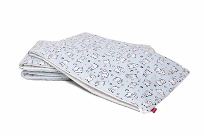 Set protectii patut KidsDecor din bumbac Baby Bear albastru 63x127 cm