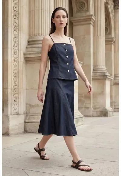 Compleu din doua piese - denim - MY FASHION pentru femei - Albastru