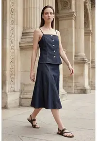 Compleu din doua piese - denim - MY FASHION pentru femei - Albastru -