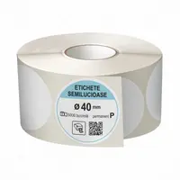 Rola etichete autoadezive semilucioase, rotunde, diametru 40 mm, adeziv permanent, 5000 etichete rola