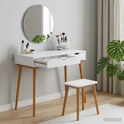vidaxl Masă de Machiaj FAUSKE Alb 100 x 50 x 78 cm