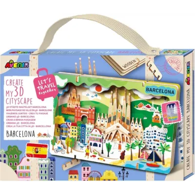 Kit DIY - Creaza Peisaj Urban 3D din lemn - Barcelona