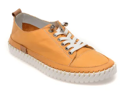 Pantofi GRYXX galbeni, EV2898, din piele naturala