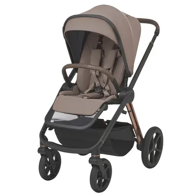 Carucior 2 in 1 pentru copii Espiro Miloo 2.0 Tasty cappuccino 0-22 kg, cu toate accesoriile incluse