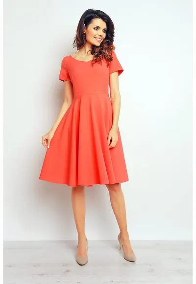 Rochie dama Poliester - M091 - Coral - Coral
