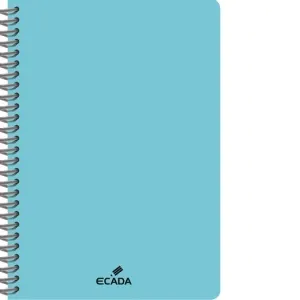 Caiet A4 80 file matematica, spira, coperta plastic, ECADA, culoare albastru