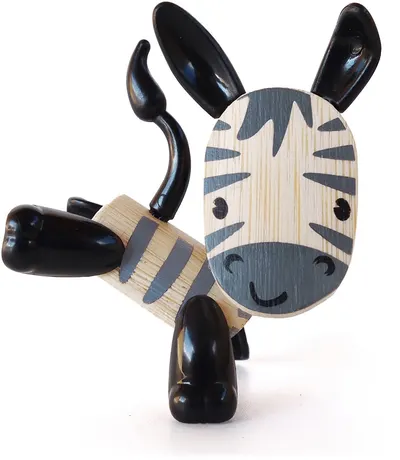 Jucarie pentru copii din bambus Hape - Animal mini Zabra