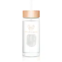 Crystallove Amethyst Straw Water Bottle sticlă pentru apă cu pai Clear 1 buc