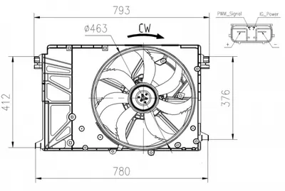 Ventilator radiator (cu carcasa) potrivit TOYOTA CAMRY, RAV 4 V 2.0 2.5 3.5 08.17