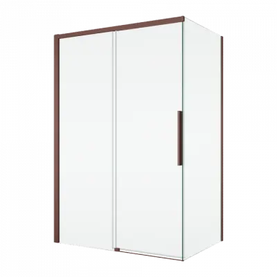 Cabina dus bordeaux metal 150x100 cm cu usa culisanta, grosime sticla 8 mm, tratament anticalcar, Ronal Oriana