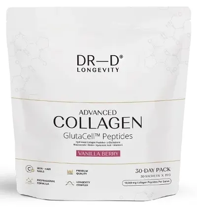 Collagen GlutaCell Peptides, 30 plicuri, DR-D Longevity