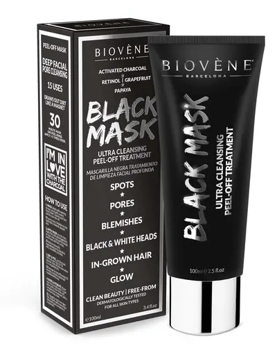 Masca neagra pentru curatare profunda peel-off Black Mask, 100ml, Biovene