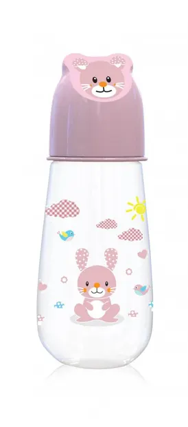 Biberon Animals 125 ml capac decorat 0 luni+ Blush Pink