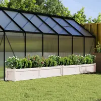 Gossi jardiniere de gradina, 2 buc., alb, lemn masiv de pin
