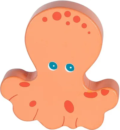 Zornaitoare din lemn pentru copii Lule Toys - Caracatita