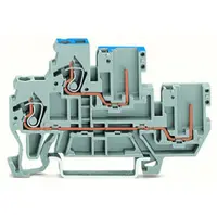 1-conductor/1-pin double deck receptacle terminal block; Through/through terminal block; L/N; for DIN-rail 35 x 15 and 35 x 7.5; 2.5 mm²; CAGE CLAMP®; 2,50 mm²; gray