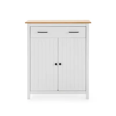 Comodă albă înaltă din lemn de pin 90x110 cm Miranda – Marckeric