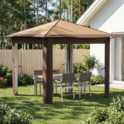 vidaXL Gazebo fără Pereți Laterali 2,6 x 2,6 m Bej și Maro