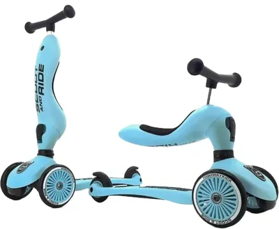 Tricicleta pentru copii Scoot & Ride - Highwaykick 1, 2 in 1, Albastru deschis