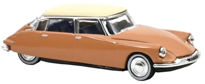 Model de colecționar NOREV Modern: Mașini - Citroen DS 19 1959 Ecaille Blonde with white roof