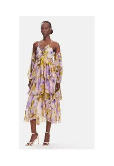 Rochie cocktail Dama - multicolor - 70% viscoza - 30% matase